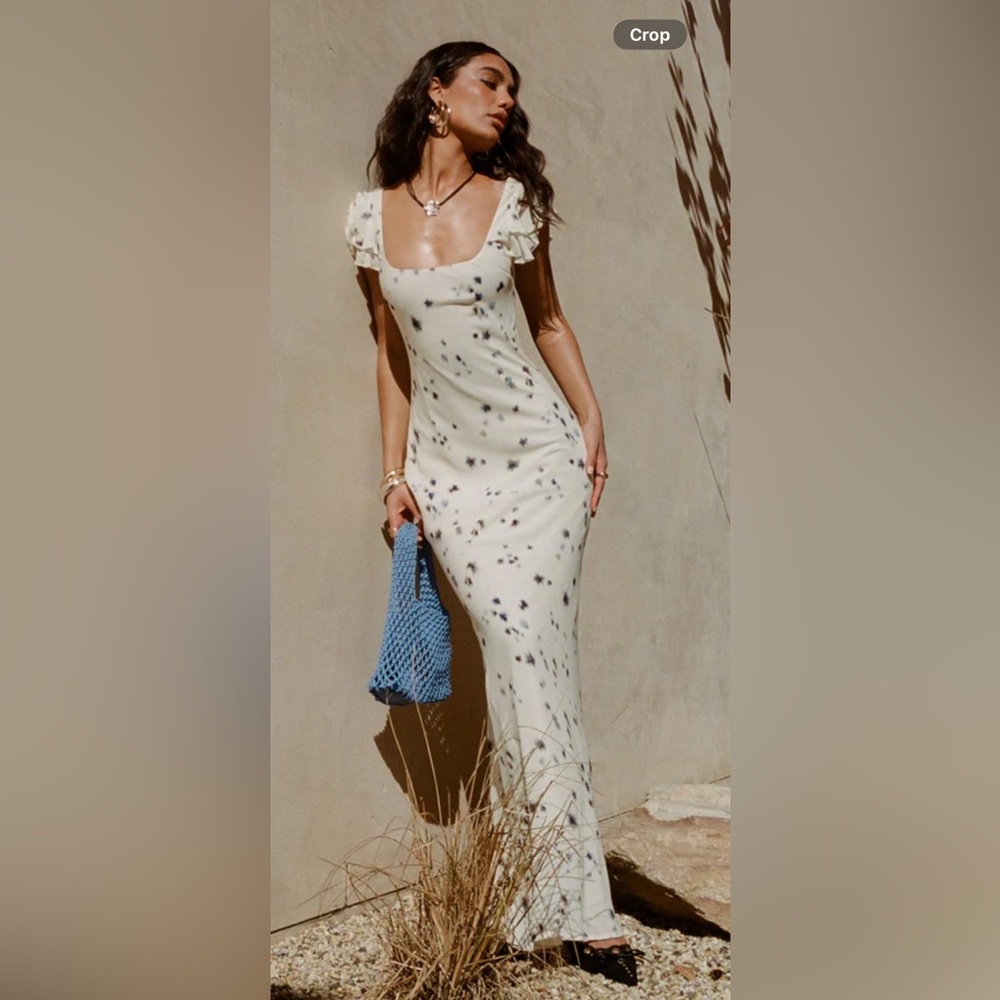 Princess Polly Cream Floral Maxi Dress